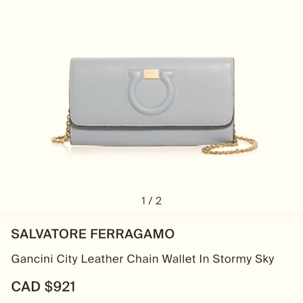 Salvatore Ferragamo Gancinni leather chain wallet